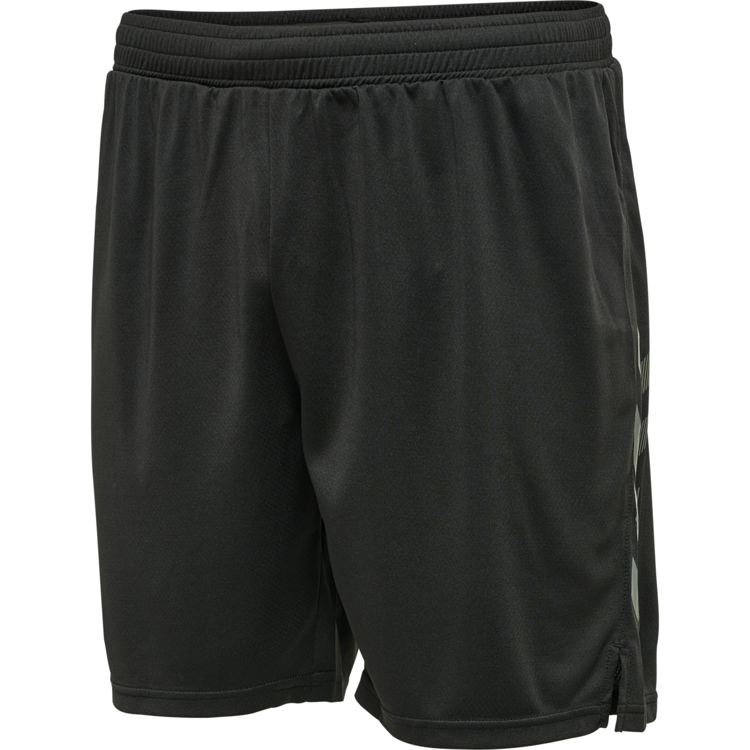 hmlONGRID POLY SHORTS, JET BLACK/FORGED IRON, packshot