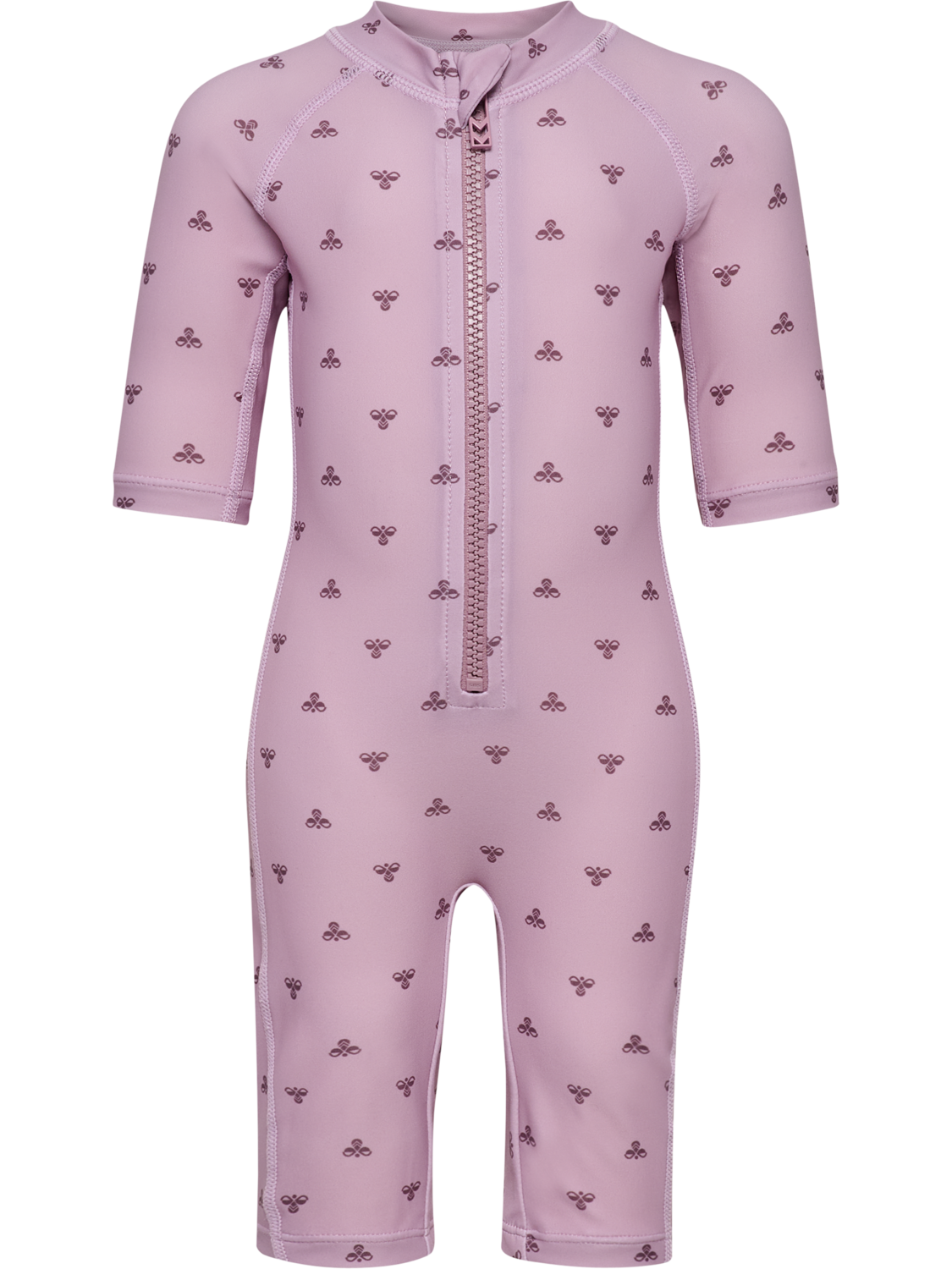 hmlMINI BEE AOP SWIMSUIT 3/4 SL, MAUVE SHADOW, packshot