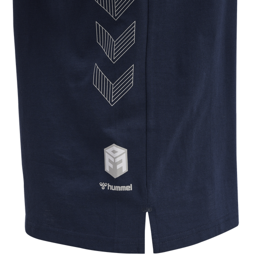 hmlMOVE GRID COTTON T-SHIRT S/S, MARINE, packshot