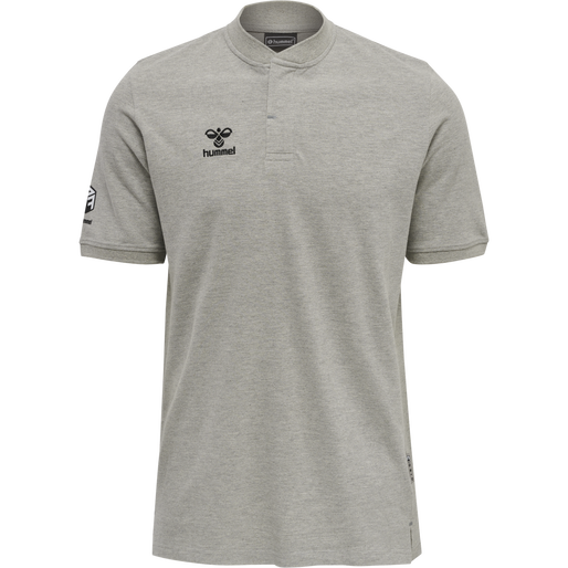 hmlMOVE GRID POLO, GREY MELANGE, packshot