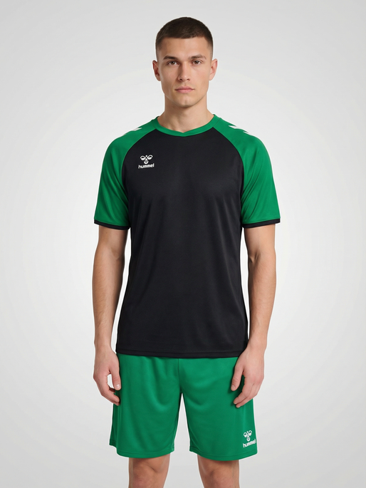 hmlMATCH LEAGUE JERSEY S/S, BLACK/JELLY BEAN, model