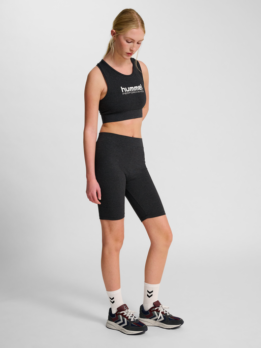 hmlPULSE LOGO MW SHORT TIGHTS, BLACK MELANGE, model
