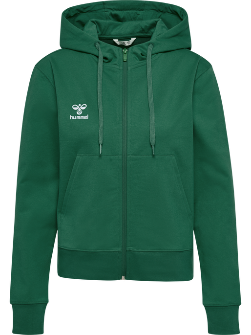 hmlGO 2.0 ZIP HOODIE WOMAN, EVERGREEN hmlGO 2.0 ZIP HOODIE WOMAN, EVERGREEN, packshot
