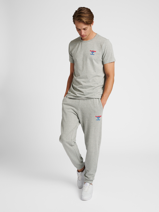 hmlIC DAYTON REGULAR PANTS, GREY MELANGE, model