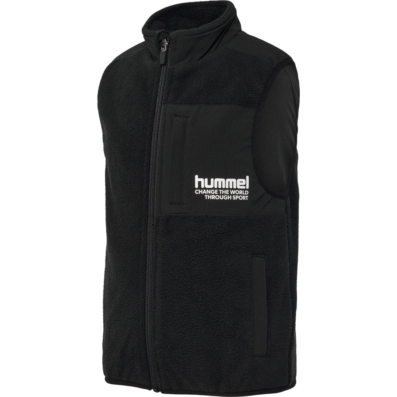 hmlPURE FLEECE VEST, BLACK, packshot