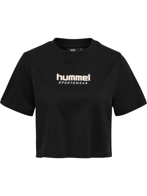 hmlLGC MALU CROPPED T-SHIRT, BLACK, packshot