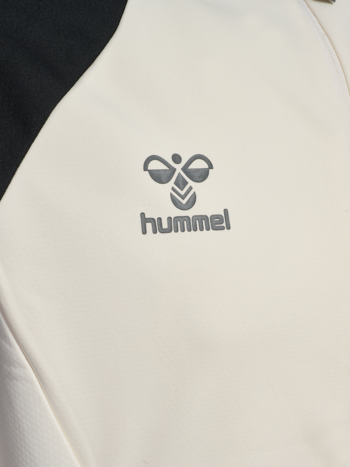 hmlCIMA 2.0 ZIP HOODIE, MARSHMALLOW/BLACK, packshot