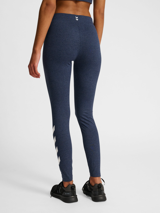 hmlPULSE LOGO MW TIGHTS, DRESS BLUE MELANGE, model