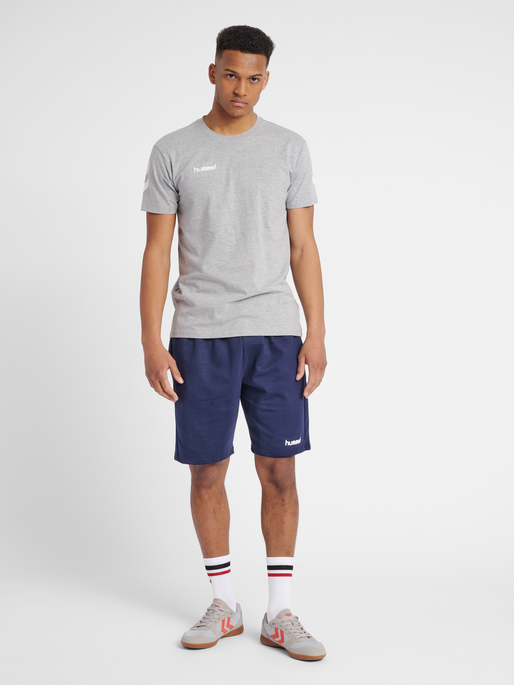 HMLGO COTTON T-SHIRT S/S, GREY MELANGE, model