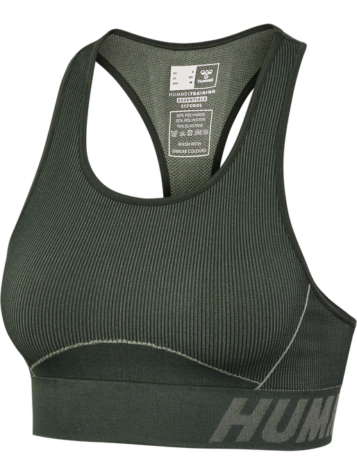 hmlTE CHRISTEL SEAMLESS SPORTS TOP, CLIMBING IVY/SEAGRASS MELANGE, packshot