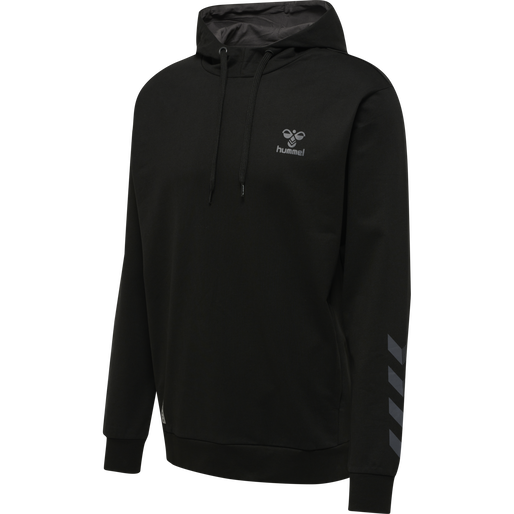 hmlOFFGRID COTTON HOODIE, JET BLACK, packshot