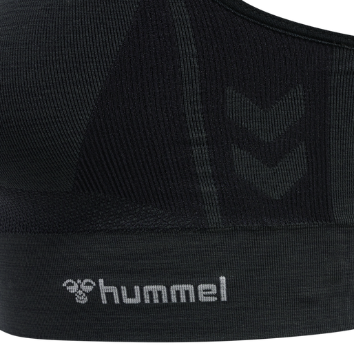 hmlCLEA SEAMLESS  SPORTS TOP, BLACK MELANGE, packshot