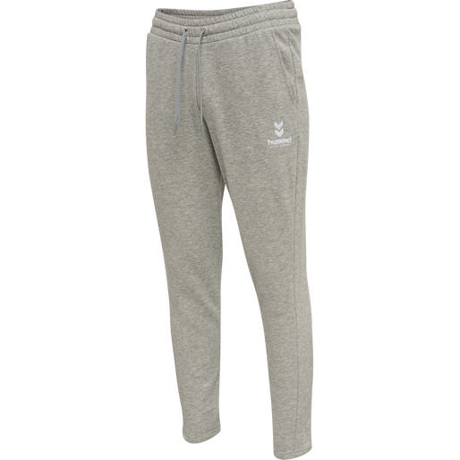 hmlOSCAR TAPERED PANTS, GREY MELANGE, packshot