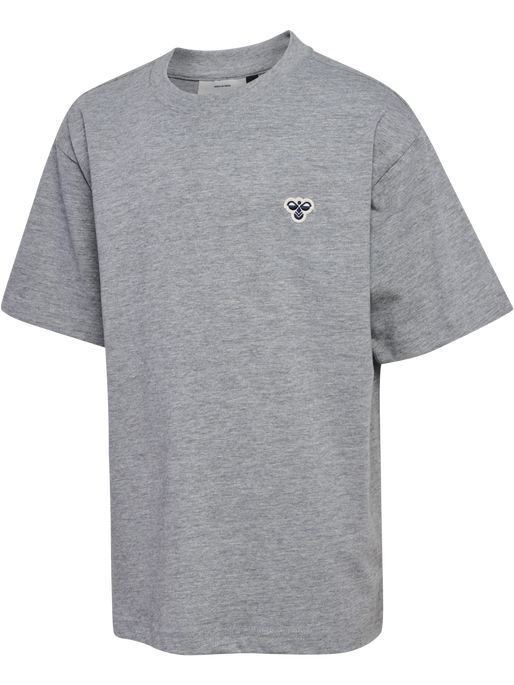 hmlJR LOOSE T-SHIRT S/S BEE, GREY MELANGE, packshot