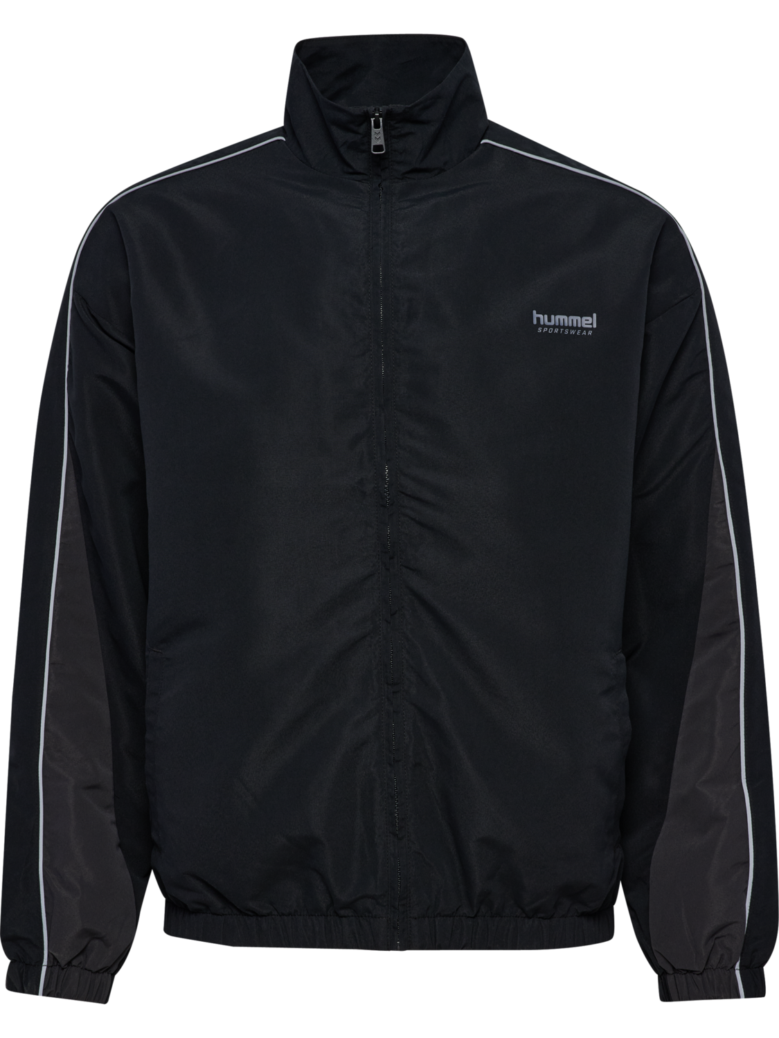 hmlLOOSE TRACK JACKET TOPSCORER, BLACK/EBONY, packshot