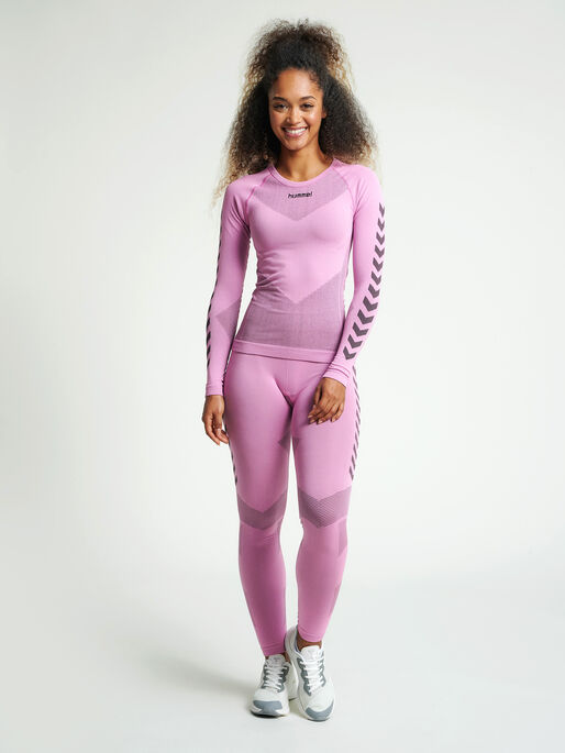 HUMMEL FIRST SEAMLESS JERSEY L/S W, COTTON CANDY, model