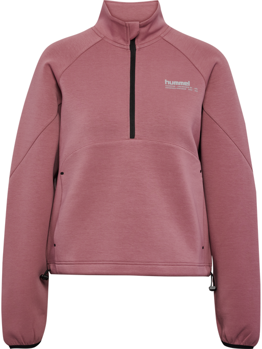 hmlTECH FLEECE WOMEN BOXY HALF ZIP, WISTFUL MAUVE, packshot