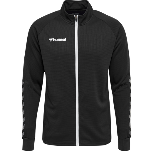 hmlAUTHENTIC POLY ZIP JACKET, BLACK/WHITE, packshot