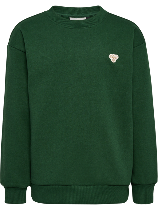 hmlJR LOOSE CREWNECK BEE, DARK GREEN, packshot