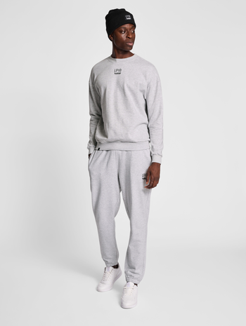 hmlLP10 BOXY SWEATSHIRT, LIGHT GREY MELANGE, model