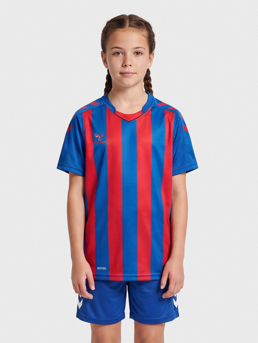 hmlCORE XK STRIPED JERSEY S/S KIDS, TRUE BLUE/TRUE RED, model