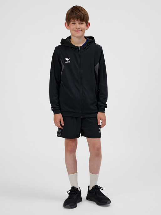 hmlAUTHENTIC PL ZIP HOODIE KIDS, BLACK, model