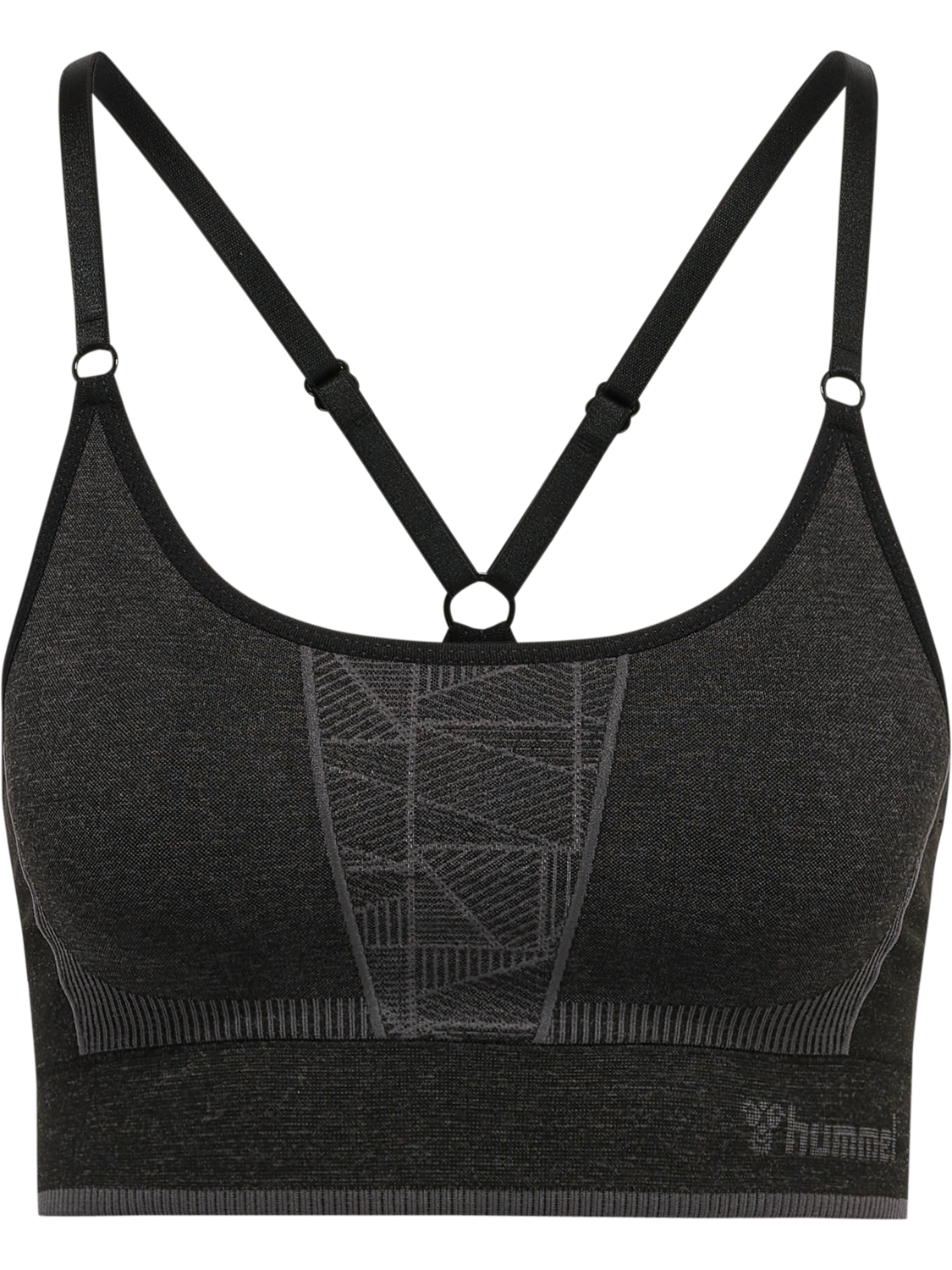 hmlMT ENERGY SEAMLESS SPORTS TOP, BLACK/ASPHALT MELANGE, packshot