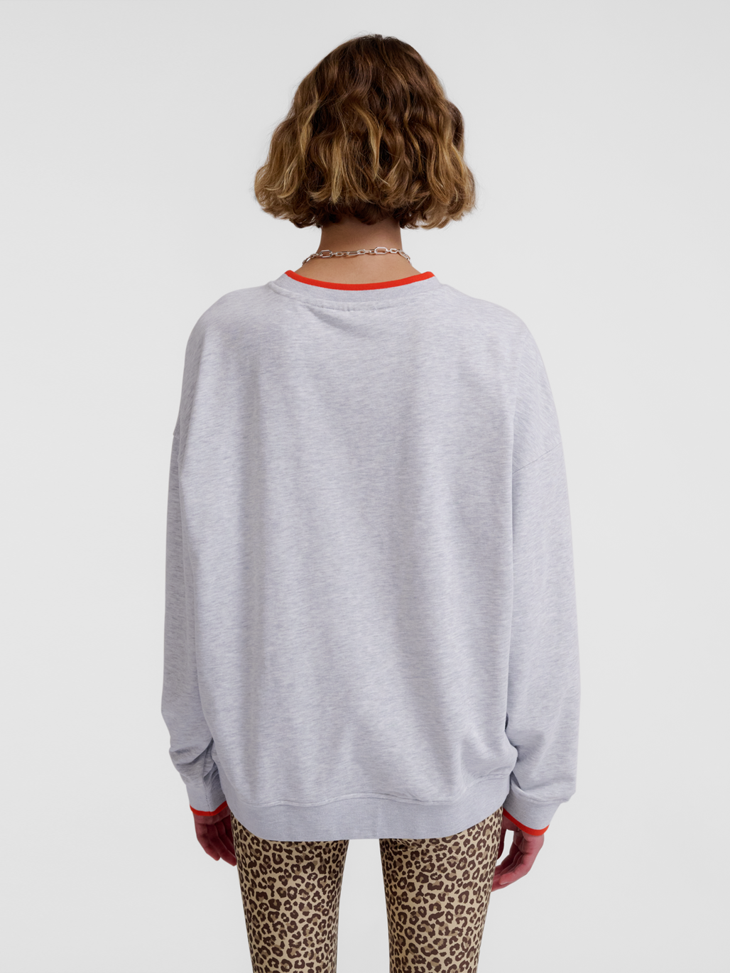 hmlFAST OVERSIZED CREW, LIGHT GREY MELANGE, model