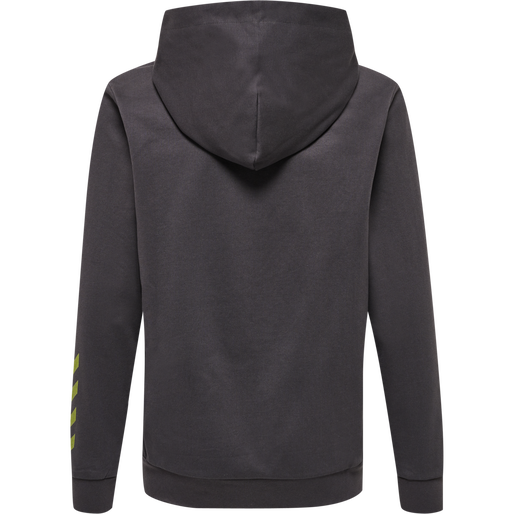 hmlOFFGRID COTTON HOODIE KIDS, FORGED IRON/DARK CITRON, packshot