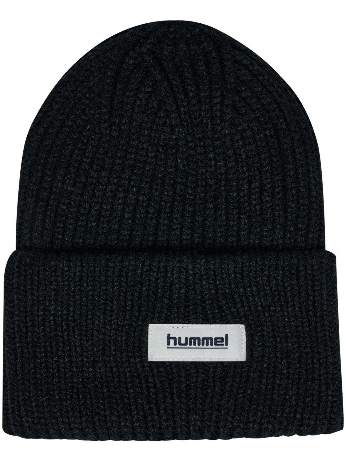 hmlJR HEAVY RIB KNIT BEANIE, BLACK, packshot