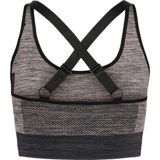hmlCLEA SEAMLESS  SPORTS TOP, CHATEAU GRAY/BLACK MELANGE, packshot