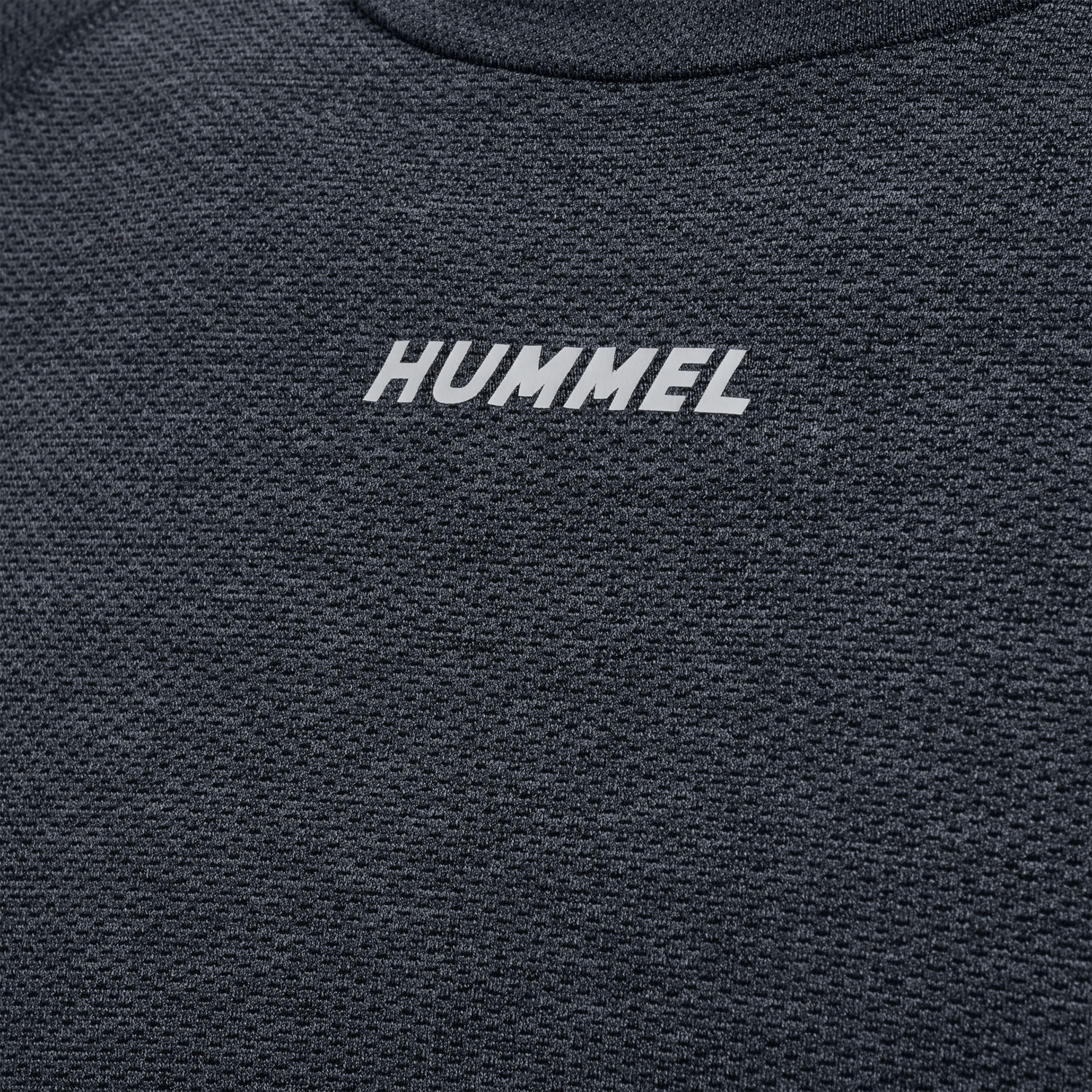 hmlTE MIKE SEAMLESS T-SHIRT L/S, BLACK/ASPHALT MELANGE, packshot