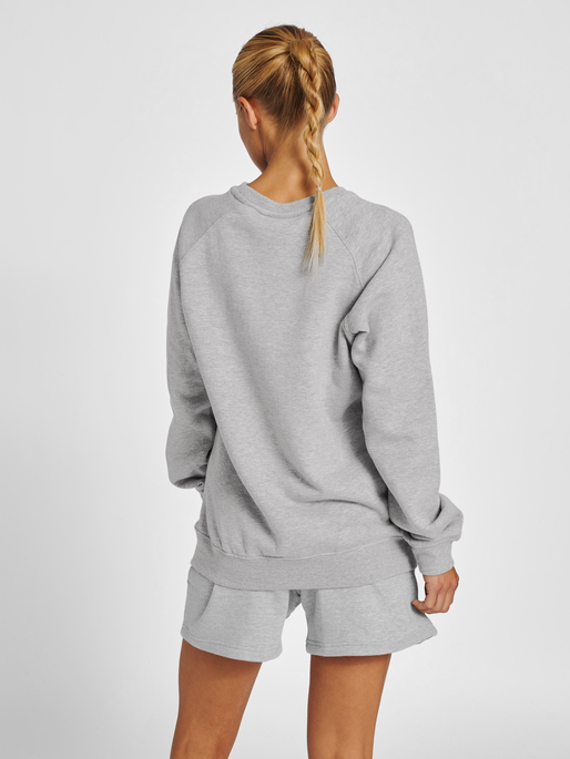 hmlRED CLASSIC SWEATSHIRT WOMAN, GREY MELANGE, model