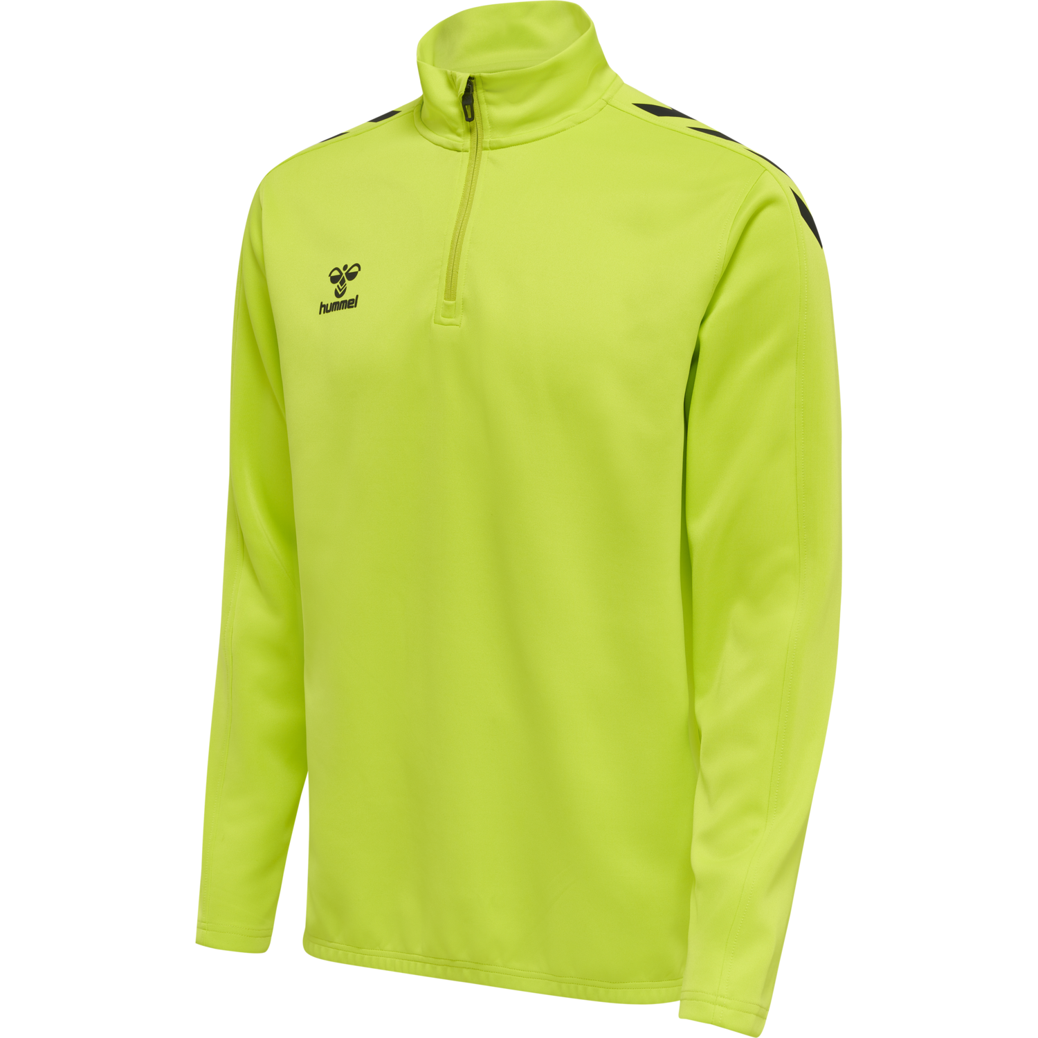 hmlCORE XK HALF ZIP POLY SWEAT, LIME POPSICLE, packshot