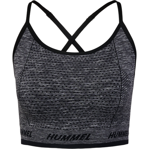 hmlTE CAMI SEAMLESS SPORTS TOP, BLACK MELANGE hmlTE CAMI SEAMLESS SPORTS TOP, BLACK MELANGE, packshot