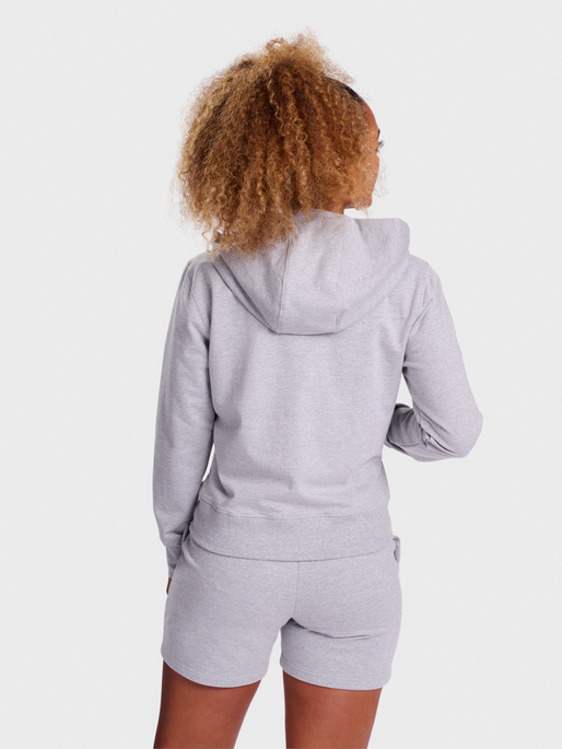 hmlGO 2.0 ZIP HOODIE WOMAN, GREY MELANGE, model