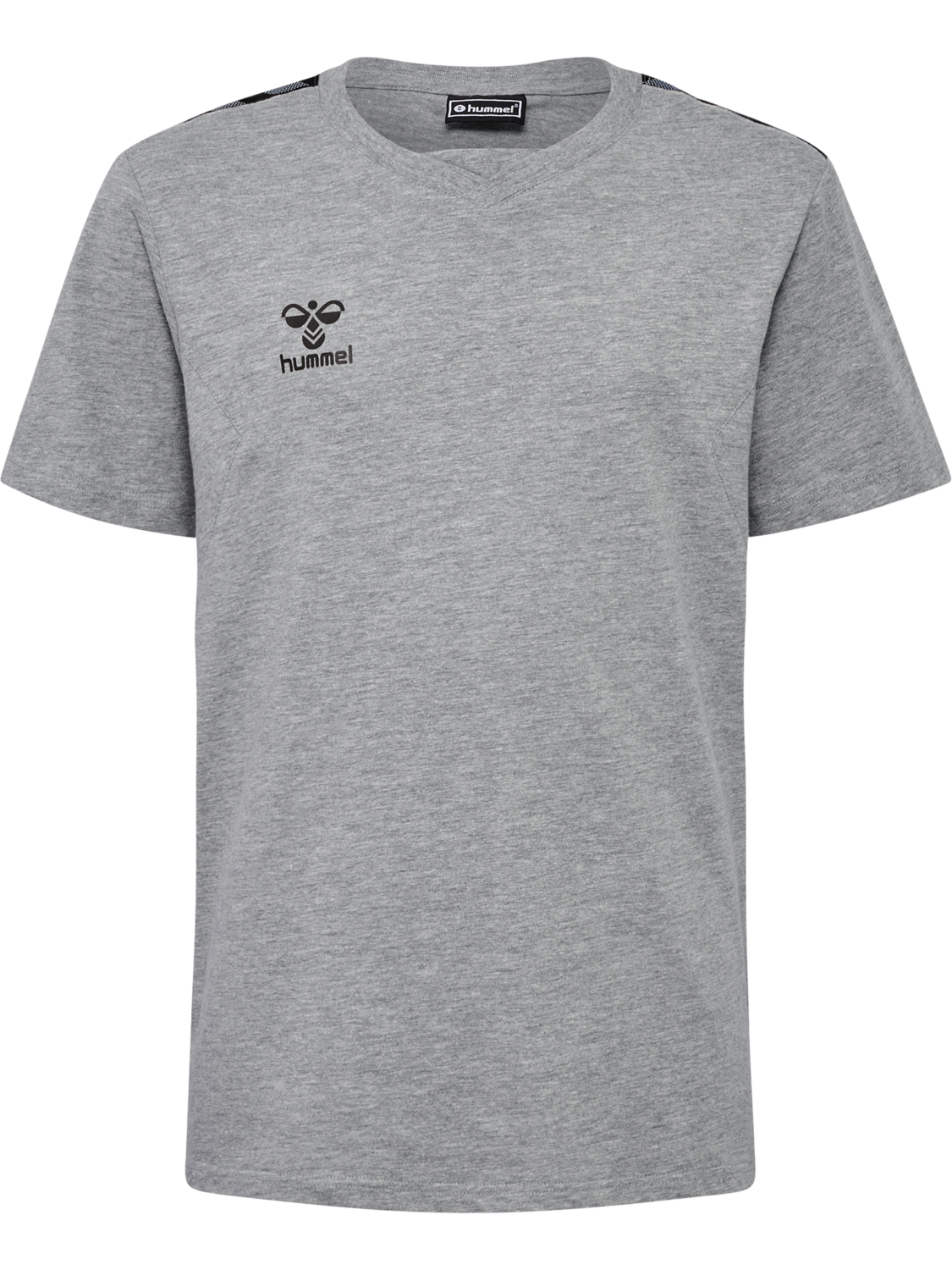 hmlAUTHENTIC CO T-SHIRT S/S KIDS, GREY MELANGE, packshot