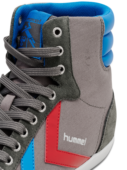 HUMMEL SLIMMER STADIL HIGH, CASTLEROCK/RIBBONRED/BRIL BLUE, packshot