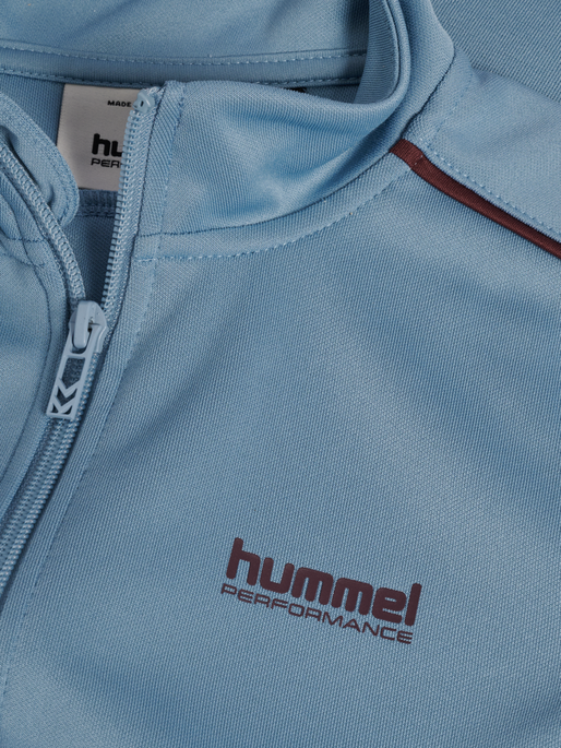 hmlJR TRACKSUIT, FADED DENIM/VINEYARD WINE, packshot