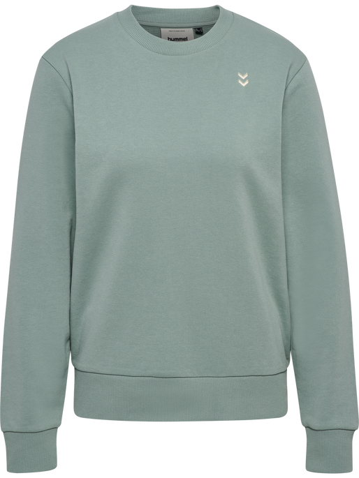 hmlPULSE W SWEAT CREWNECK, CHINOIS GREEN, packshot