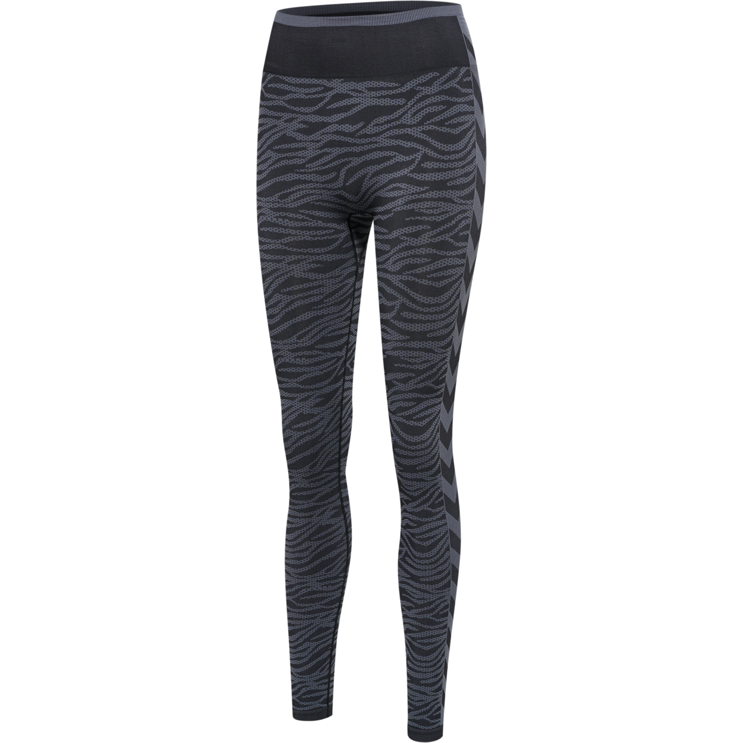 hmlMT SAGA SEAMLESS MW TIGHTS, BLACK/ASPHALT MELANGE, packshot