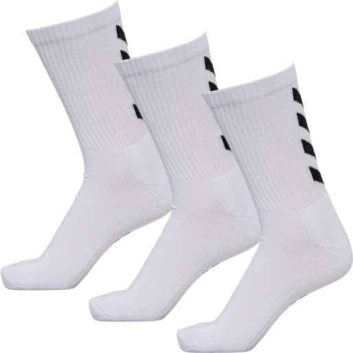 FUNDAMENTAL 3-PACK SOCK, WHITE, packshot