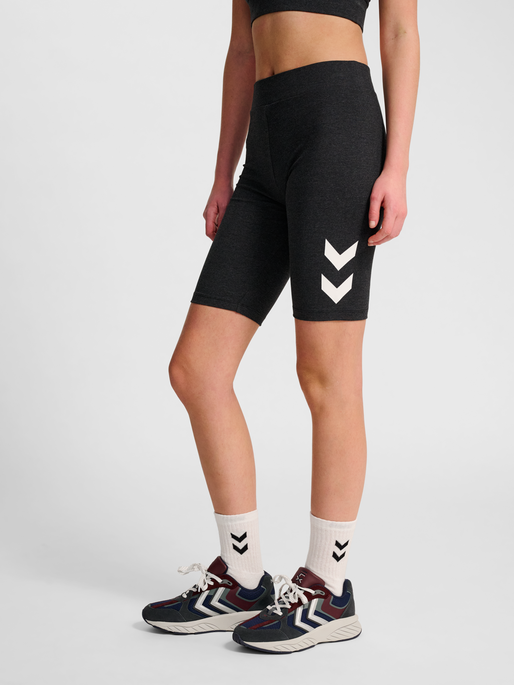 hmlPULSE LOGO MW SHORT TIGHTS, BLACK MELANGE, model