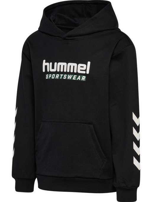 hmlJR LOGO HOODIE, BLACK, packshot