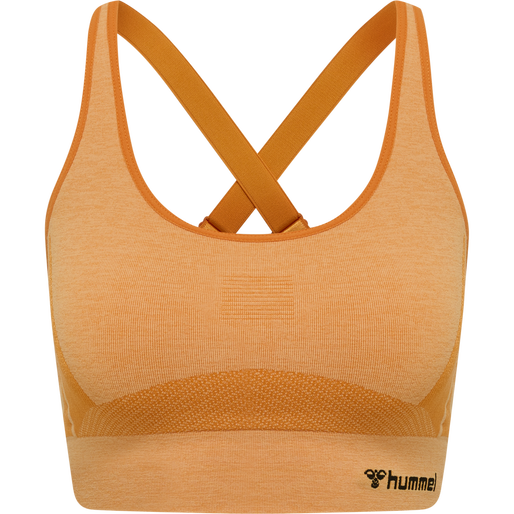 hmlCLEA SEAMLESS  SPORTS TOP, BLAZING ORANGE/CARROT CURL MELANGE, packshot