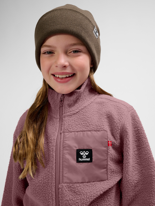 hmlATLAS FLEECE ZIP JACKET, TWILIGHT MAUVE, model