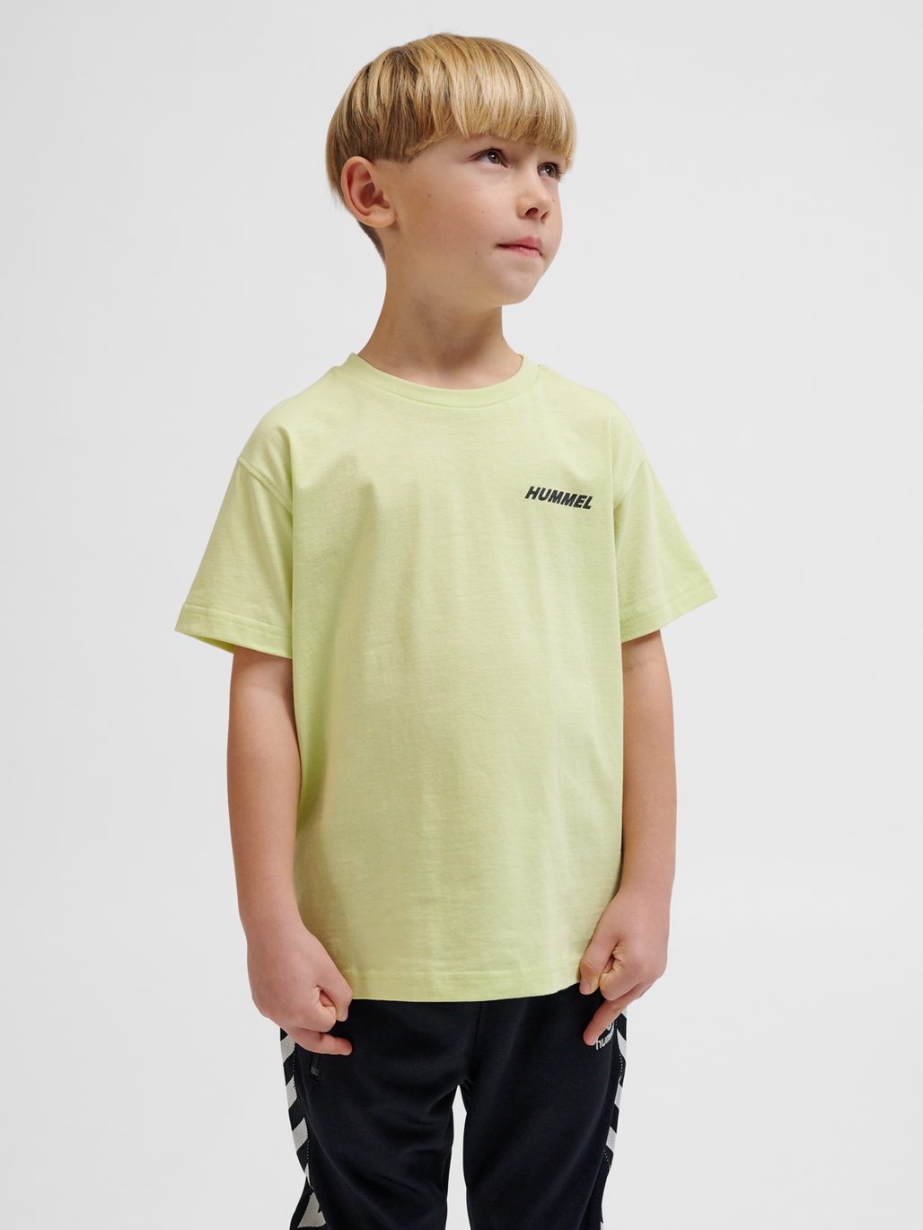 hmlCASPER T-SHIRT S/S, SHADOW LIME, model