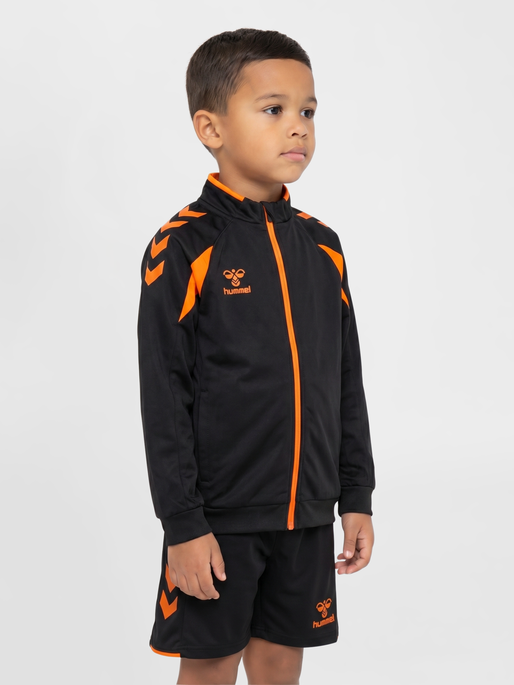 hmlCORE 2.0 TRACK ZIP JACKET KIDS, BLACK/ORANGE TIGER, model