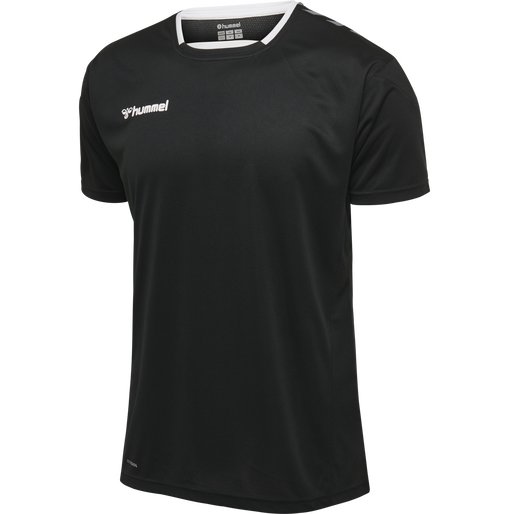 hmlAUTHENTIC KIDS POLY JERSEY S/S, BLACK/WHITE hmlAUTHENTIC KIDS POLY JERSEY S/S, BLACK/WHITE, packshot