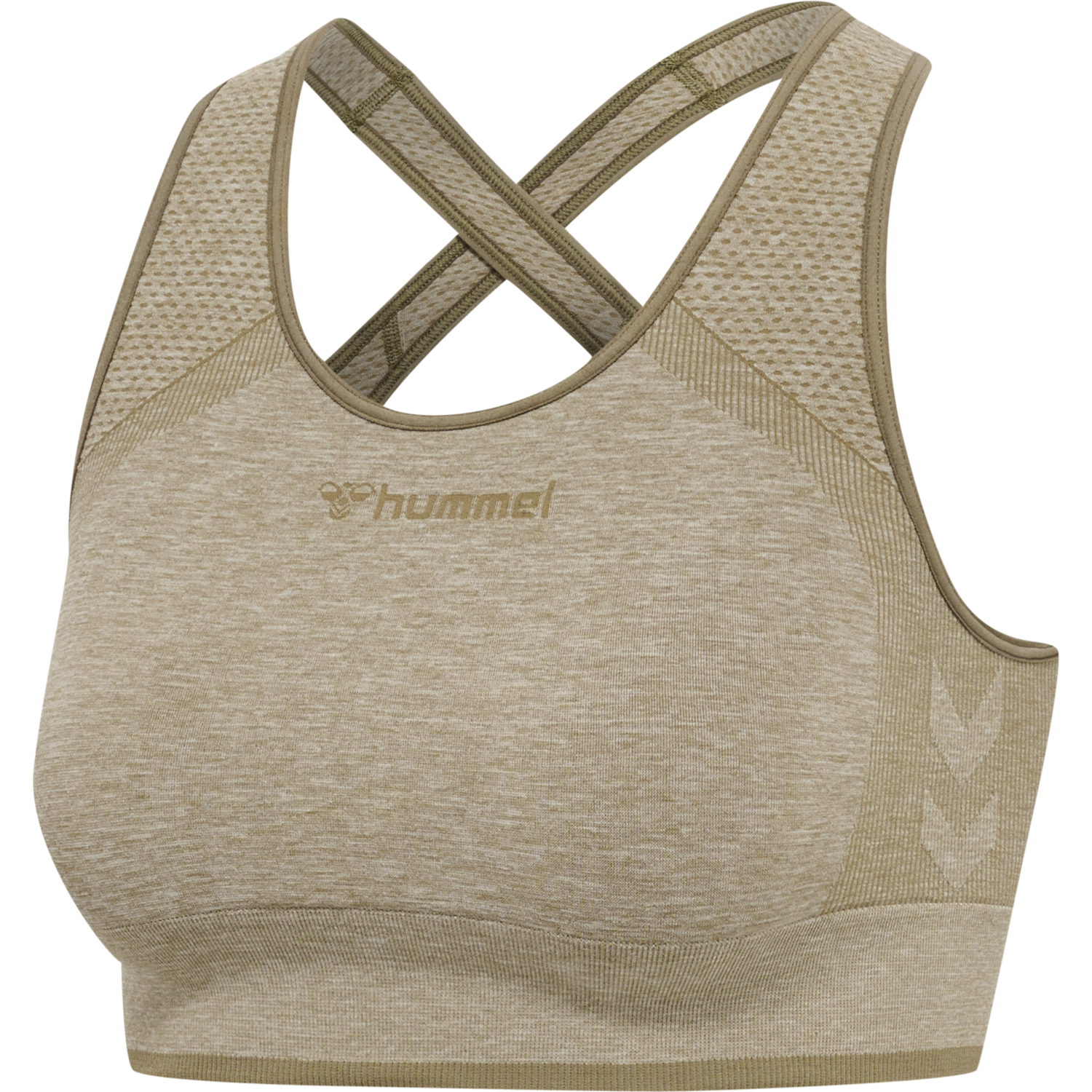 hmlMT UNA SEAMLESS SPORTS TOP, VETIVER MELANGE, packshot
